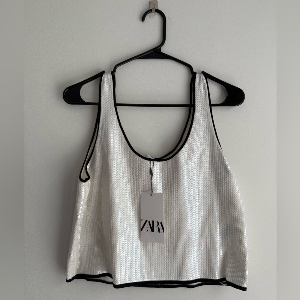 NWT - ZARA Sequin Crop Tank Top (Size M)